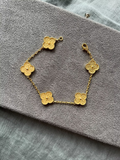 Bracelet trèfles gold avec relief